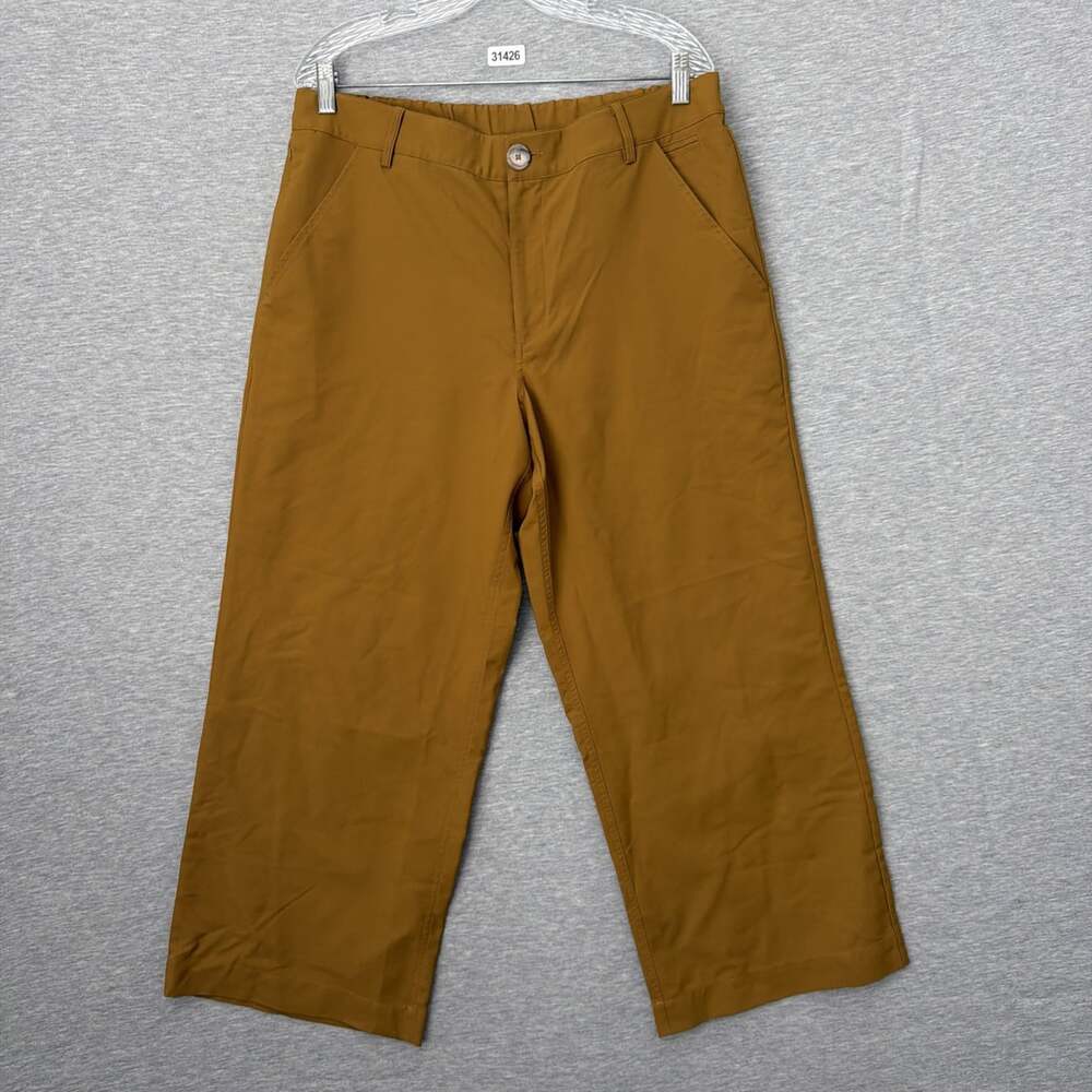 Wayre Womens Size 12 Tall Brown Wide Leg Travel Pants Recycled Plastic
